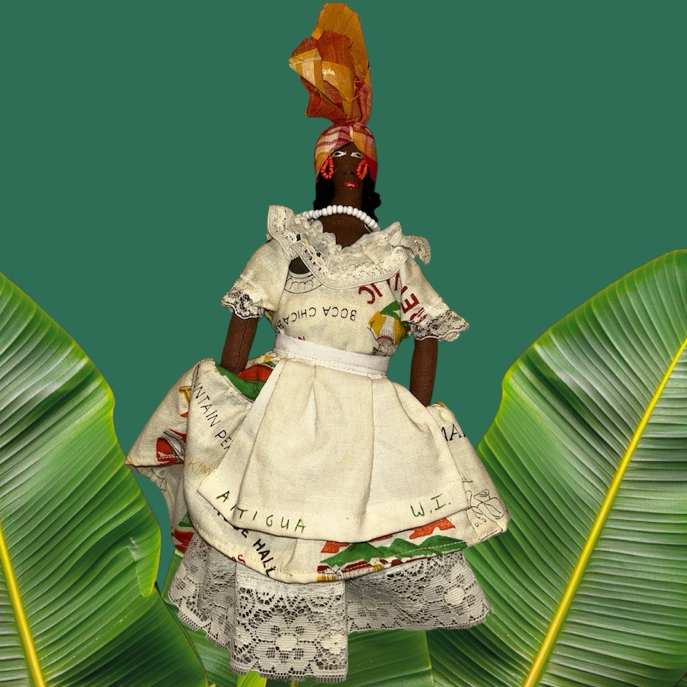 Cloth souvenir doll Antigua West Indies Vintage